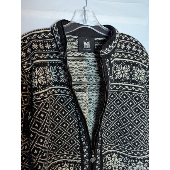 Dale of Norway New Wool Zip Sweater Cardigan Black & White Size S See Descriptio - Picture 9 of 14